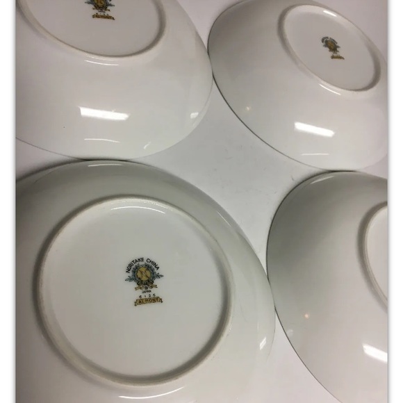 Noritake Almont Glass China Soup Bowl Set Of 4 Blueberries Grey Leaf Pattern 7”D - Picture 11 of 13